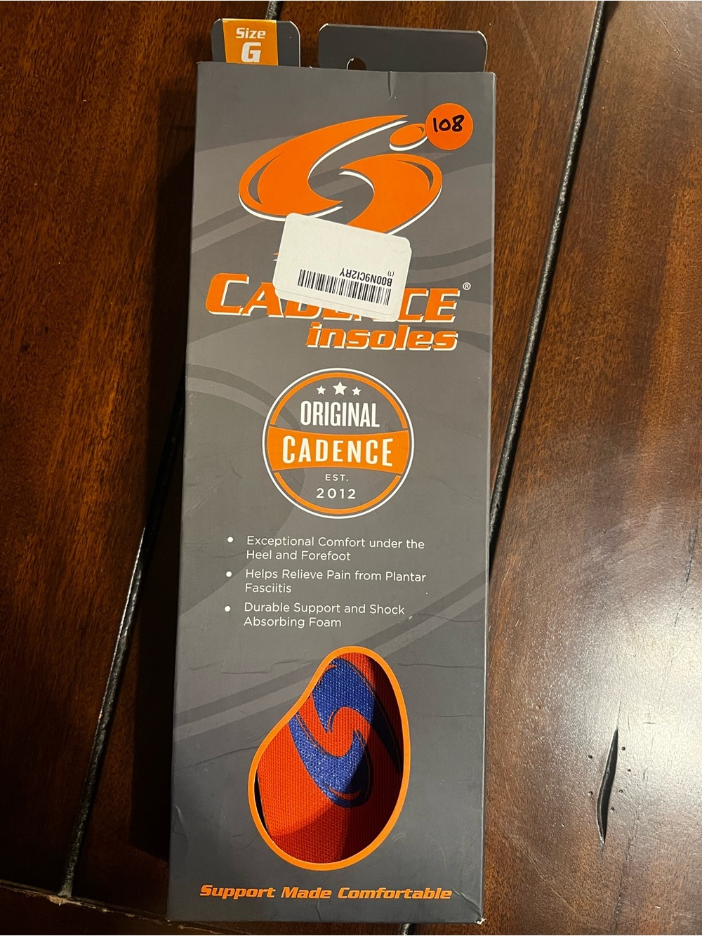 Men’s Insoles - Orange and Blue 
Plantar fasciitis, Arthritis